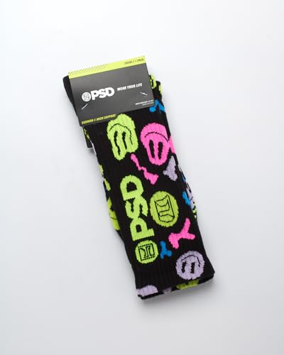 PSD Men's Novelty Crew Socks - Cushioned Comfort Mid-Calf Funny Graphic Dress Socks for Men (Sizes: 6-12.5)2