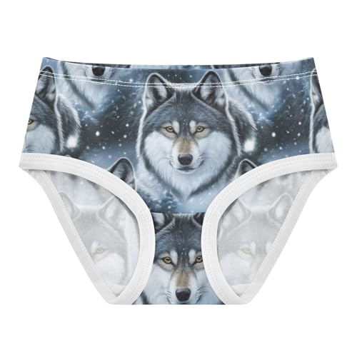 Toddlers Underwear Floral 2t Cotton Little Girl Panties Animal Underpants Briefs Cool Gray Wolves