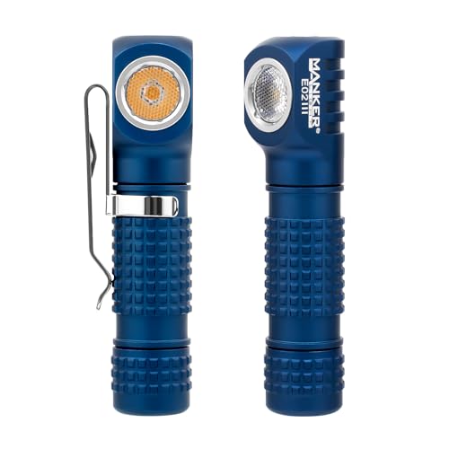 Image of E02 III Everyday-Carry Flashlight, USB-C Rechargeable Flashlight, Pocket EDC Flashlight with Magnetic Tail, Reversible Clip (400 Lumens NICHIA 519A-V1 4000K R9080, Blue)