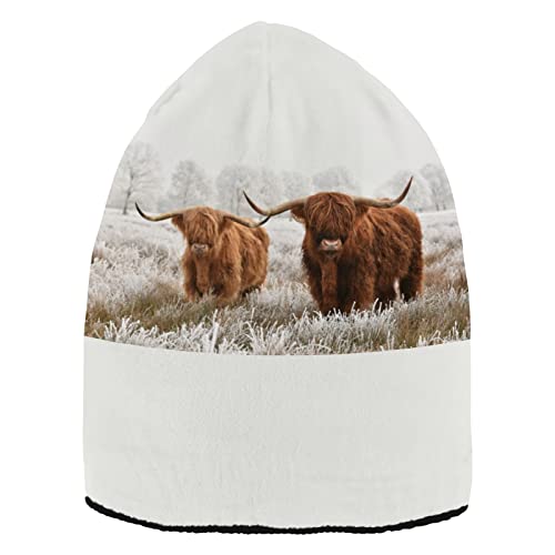 Vnurnrn Highland Cow Beanie Hats For Women Men Winter Hat Knit Skull Cap Beanies Women For Unisex Winter Hiking #TOP6