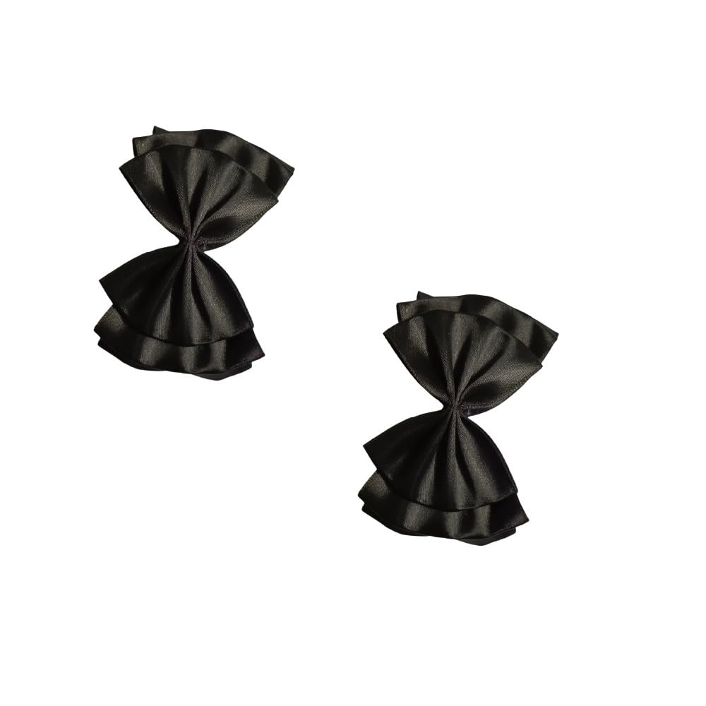 Dress to Match Charming Fabric Stylish Bow Hair Clips/Back Pin for Girls, Baby and Women 3 Layer, Pack of 2 - Black (B0CJNC1QZG) Amazon Price History, Amazon Price Tracker