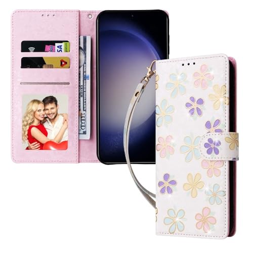 Étui pour Samsung Galaxy A07 et A06 housse à clapet en cuir avec motif fleurs