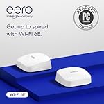 Amazon eero Pro 6E mesh wifi system - Supports internet plans up to 2.5 Gbps, Coverage up to 4,000 sq. ft., Connect 100+ devices, 2-pack