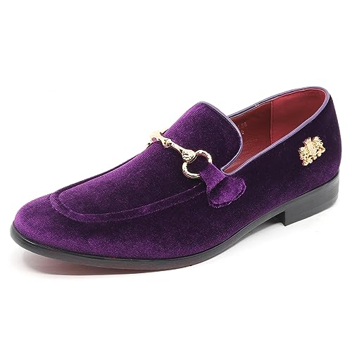 Image of Men's Velvet Designer Classic Dress Tuxedo Smoking Slipper Loafers Slip On Shoes SM-56