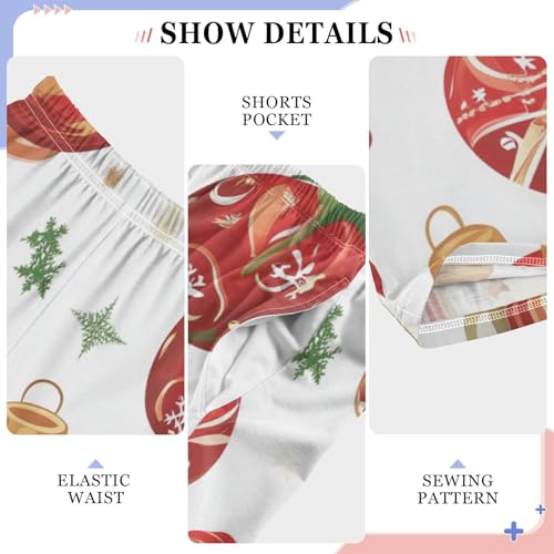 Christmas Ball Candy Cane Boys Long Pants Soft Trousers Elastic Waist Kids Lounge Bottoms with Pockets S-XL4