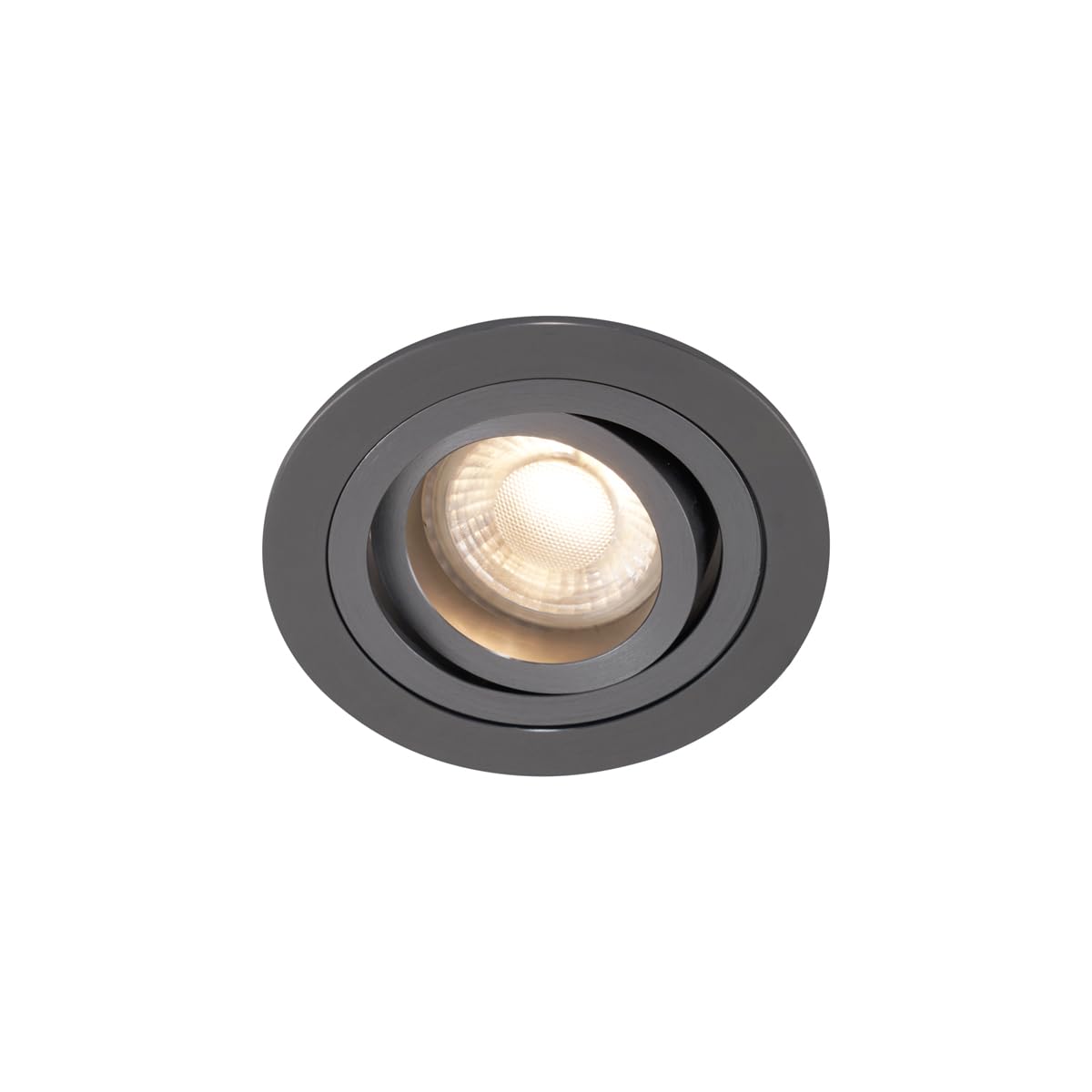 Qazqa Gunmetal Recessed Spotlight, Downlight - Rondoo - Gu10, Max. 10W, 9.2Cm, Round, Ideal For Hall Way, Kitchen And Bedroom
