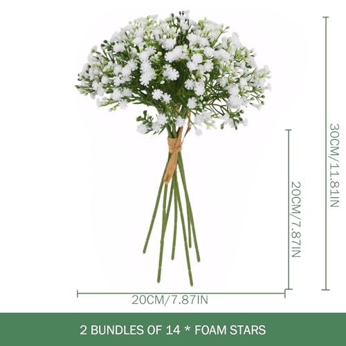 Flores artificiales de plástico paniculata de 33 cm blancas para decoración de interiores 3