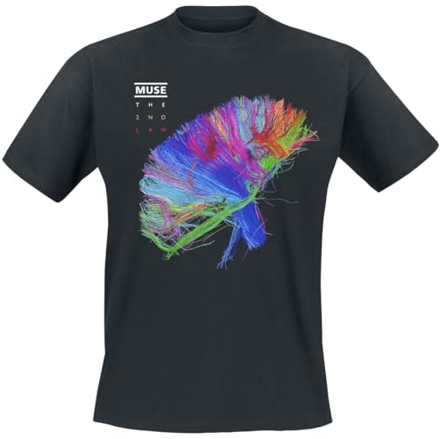 Muse The 2nd Law Album Homme T-Shirt Manches Courtes Noir S 100% Coton Regular/Coupe Standard