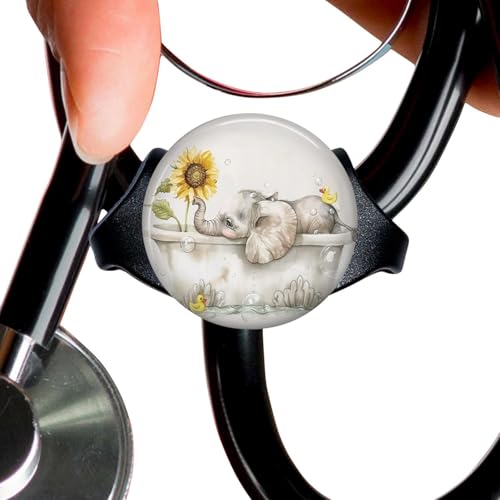 Cute Elephant StethoscopeTag Personalized,Nurse Doctor StethoscopeID Tag Customized, Medical StethoscopeName Tag,Ideal for Anyone That uses a Stethoscope, Nursing Students,etc.