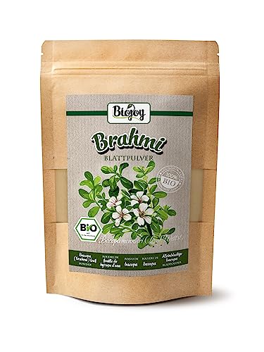 Biojoy Brahmi en Polvo BÍO (100 g), Hojas de Brahmi molidas, sin aditivos (Bacopa monnieri)