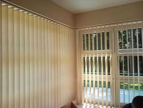Vertikal-Lamellenvorhang grau, 90x130 cm, Komplett-Set, Textillamellen, Lamellenjalousie, Vertikaljalousie, Schiebevorhang, Textil Lamellen Vorhang