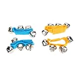 BESPORTBLE 4 Stück Teiliges Glocken Armband Edelstahl Leichte Praktische Handgelenk rasseln für Langlebige Jingle Bells Armbänder in Gelb und Blau Musizieren