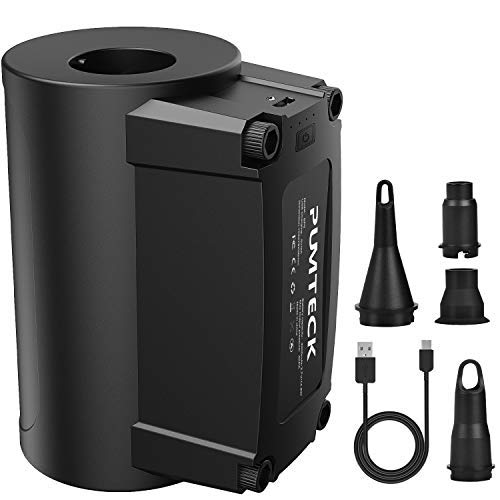 Evteck Pumteck Electric Rechargeable Inflator, Quick-Fill Electric Air Pump for Inflating/Deflating Pool Inflatables, Exercise Ball, Air Mattress, Air Boat