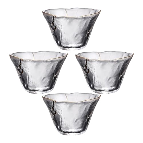 Tazas de sake japonesas de vidrio con borde dorado, el regalo ideal para bodas y fiestas 2