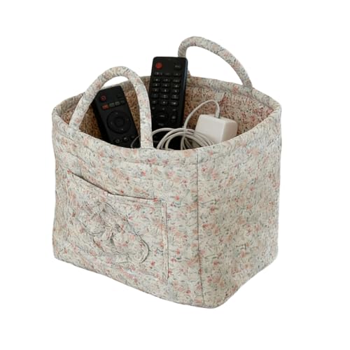 Paniers de rangement matelassés, organisateur de fourre-tout bohème, panier en tissu avec poignées de transport, fourre-tout de rangement polyvalent pour...