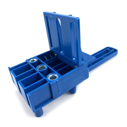 Dowel Jig Kit 41PCS Woodworking Dowel Jig Kit 6/8/10mm, Pocket Hole Jig Kit, Doweling Jig, Jigs Doweling Hole Saw Tools (Blue) - Image 3