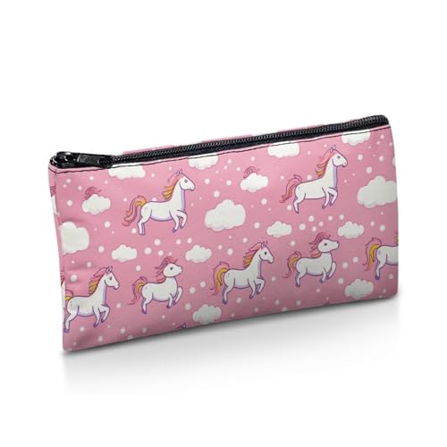 Image of Horse Pencil Case for Girls Lightweight Kawaii Pencil Box Soft Stationery Storage Pouch for Preschool Pink Pen Organizer Roomy Capacity