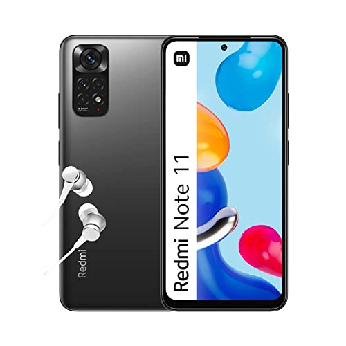 Xiaomi Redmi Note 11 Smartphone+Kopfhörer,4+128GB Handy ohne Vertrag,6.43” 90Hz FHD+ Amoled Dotdisplay, Snapdragon 680, 50MP AI Quad Kamera,5000mAh,Graphite Gray(2 Jahre Garantie+Amazon DE Exclusive)