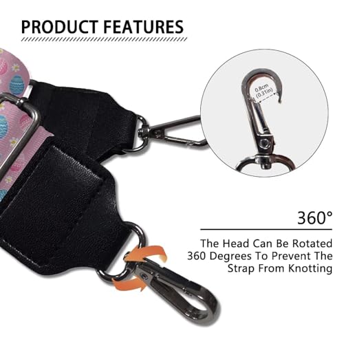 Image of Halloween Handbag Strap Canvas Purse Strap Colorful Bat Black Shoulder Strap Multicolor Bats Replacement Strap