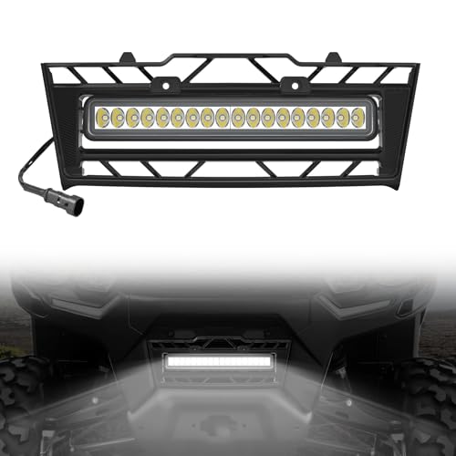 XATVXUTV Front Mesh Grille with LED Light for Can-Am Defender, Waterproof Front Mesh Grill with Adjustable Spotlights for Can-Am Defender HD7 HD9 HD5 HD8 HD10 MAX 2020-2025 Accessories