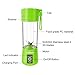 Portable Blender Single Serve, Personal Size Blender USB Rechargeable Juicer Cup Fruit Mixing Machine Baby Travel 380m (Green)