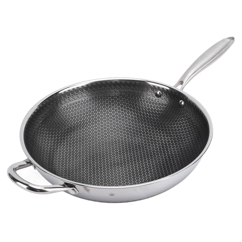 Wok de acero inoxidable 32cm Walfront antiadherente miniatura 2