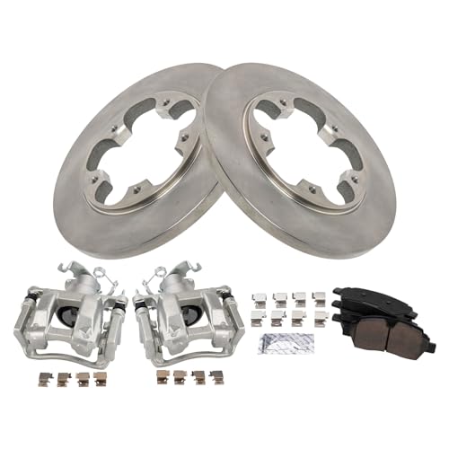 Image of TRQ Rear Brake Pad and Rotor Set Ceramic Rotors Calipers | For 2015-2019 Ford Transit-250