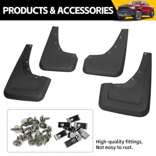 Image of Mud Flaps Only for 2021-2024 Dodge Ram 1500 (TRX) Splash Guards Front & Rear Truck Mud Guards Set Accessories(4pcs)