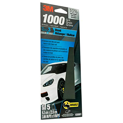 Image of 3M Wetordry Sandpaper, 03001, 1000 Grit, 3 2 /3 in x 9 in