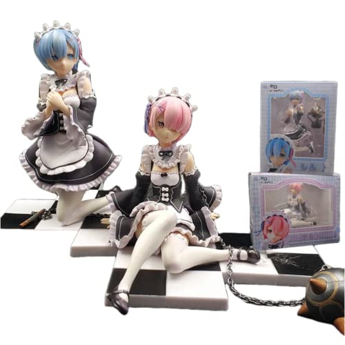 Re:life In A Different World From Zero Seated Maid Uniform Ram Maid Uniform Pvc Movie Character Action Figure Model Statue Anime Collectibles Gift 3.95Inchs #TOP2