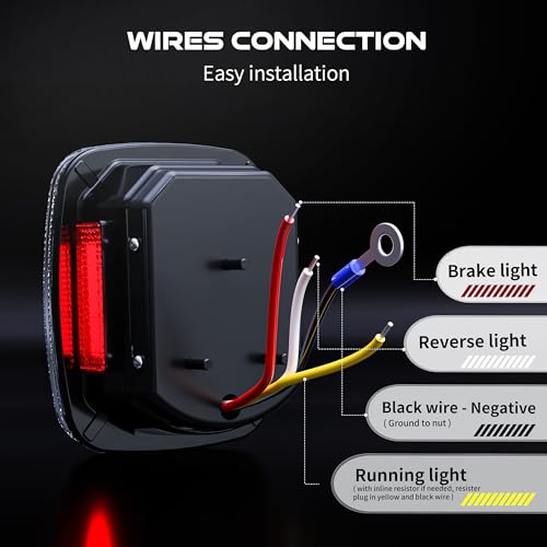 Image of LX-LIGHT DOT Smoke X Shape LED Tail Lights Brake Light Turn Signal LED Rear Lights License Plate Lights with EMC Compatible with Jeep Wrangler CJ YJ TJ, (LXTJBTL001)