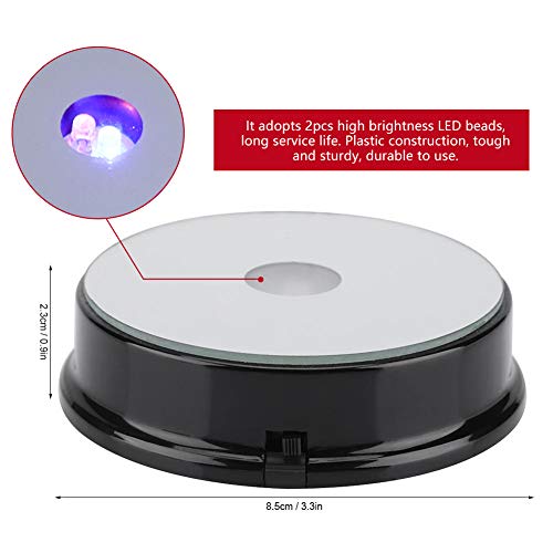 4 Pcs Led Crystal Led Display Base, Seven Color Led Light Base Stand Art Figurine Decoration Light Stand Base Round Show Stand Display 9 (01) #TOP5