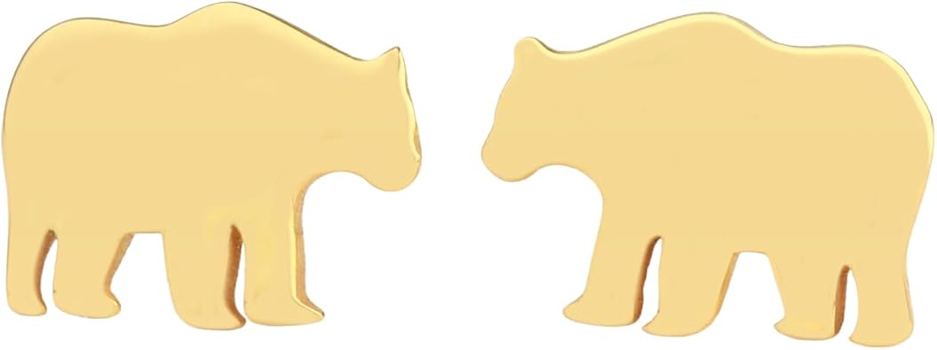 Adorable Bear Earrings - 14k Solid Gold and Silver Options | Hypoallergenic Animal Jewelry