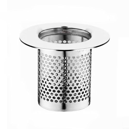 Colador de drenaje de acero inoxidable para baño y cocina, cuenta con malla fina para atrapar el cabello y la suciedad, fácil de insertar y quitar para limpieza (C)