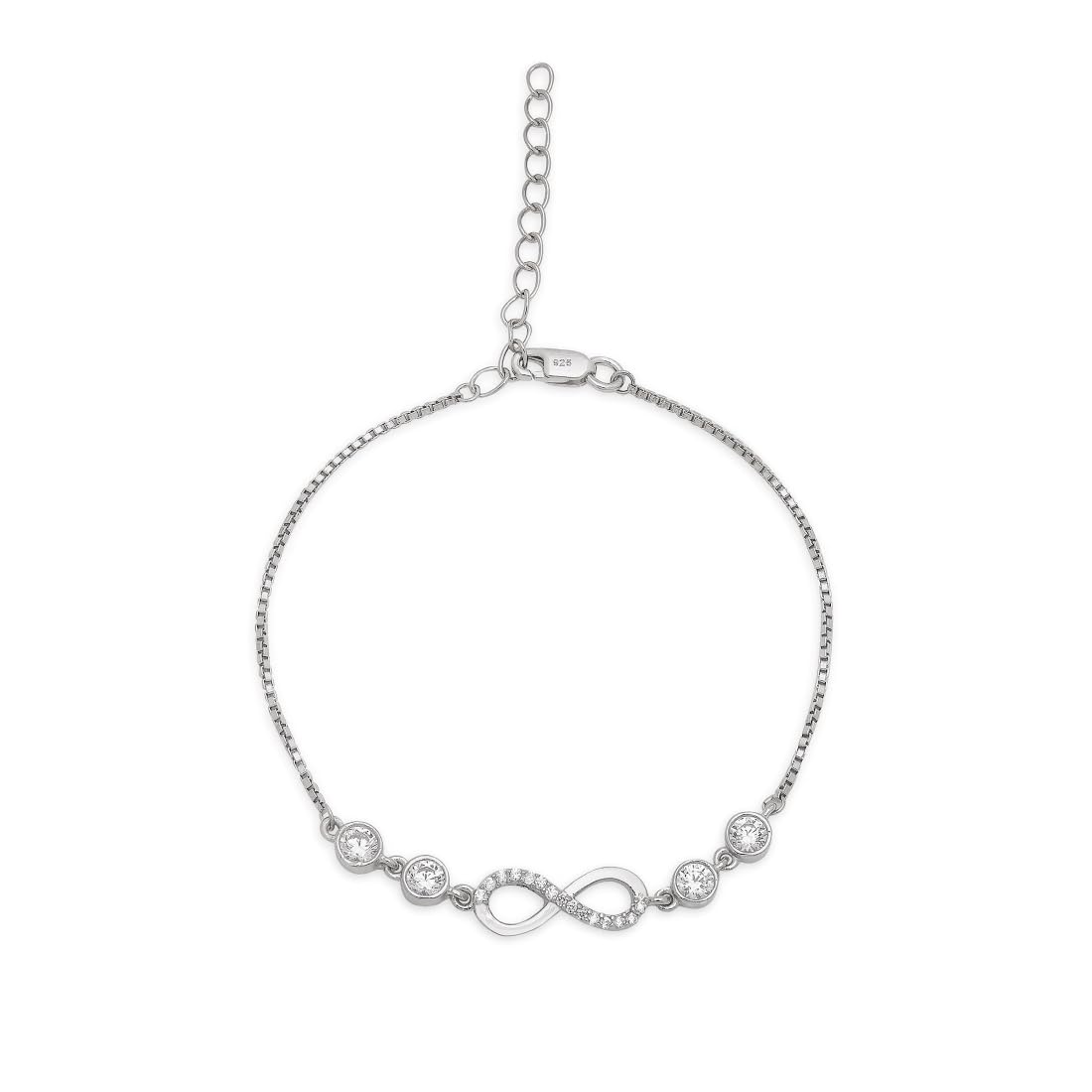 ZAVYA 925 Sterling Silver CZ Infinity Rhodium Plating Bracelet | Gift for Women and Girls | With Certificate of Authenticity and 925 Hallmark (B0CVLB9WST) Amazon Price History, Amazon Price Tracker