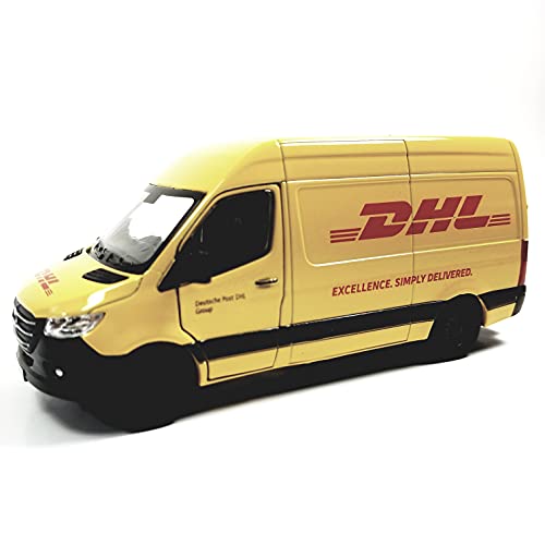 Vehículo a escala 1:48 Mercedes Sprinter DHL amarillo miniatura 1