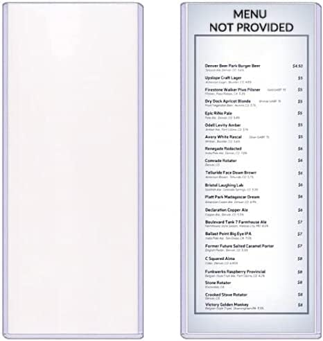 StoreSMART - Heavy Duty Flex - Menu Vinyl Plastic Toploaders - 4 ¼" x 11"- 50 Pack - Made in USA - PE3061S-16G-50