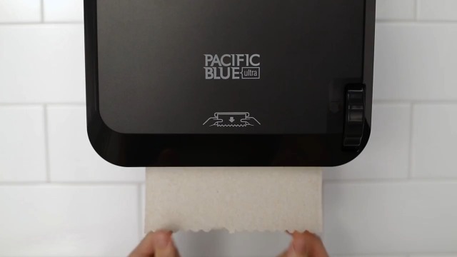 Image of Georgia-Pacific Pacific Blue Ultra 8 inch High-Capacity Recycled Paper Towel Rolls by GP PRO (Georgia-Pacific), Brown, 26495, 1,150 Linear Feet Per Roll, 6 Rolls Per Case
