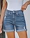 LookbookStore Women's Denim Blue Jean Shorts High Waist Fashion Stretch Light Blue Medium
