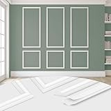 DODOKIE Peel and Stick Wall Molding Kit, Pre Cut Molding Wainscoting Panels for Interior Home Wall Moulding Décor Living Room Decoration, Self-Adhesive Ready to Assemble White (3 Set, 24 x 78 in)