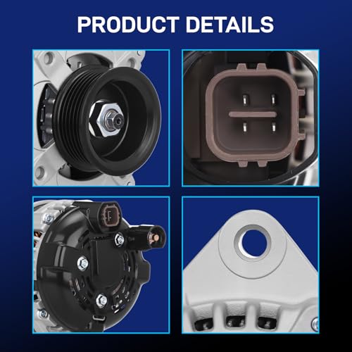 Image of New Alternator Compatible with Honda 2002-2004 Odyssey, 2003-2004 Pilot, Compatible with Acura 2001-2002 MDX, V6 3.5L, 12V 130A CW, 104210-3090 13918N
