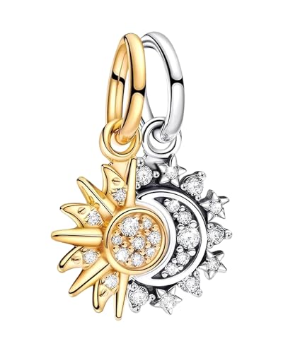 Fokroin Pendentif pour femme pour bracelet 1 Stück Type Soleil et Lune pour Soeur Friend Cadeau Anniversaire, pour les Couples et les Meilleurs Amis