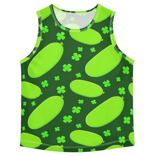 J JOYSAY Cucumber Clovers Field Chartreuse Boys Tank Top Sleeveless Muscle Shirts Quick Dry Kids T-Shirts 3-15T