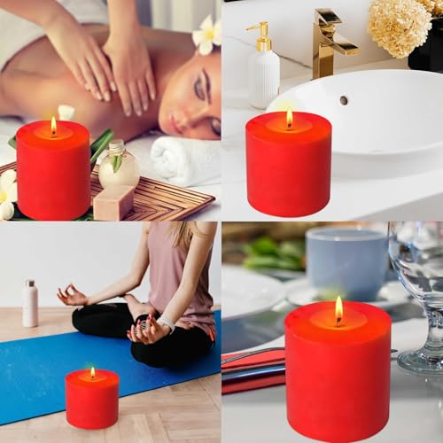 Image of Pure Source India Scented Pillar Candle (3X3 INCH) Decorative Candle for Living Room, Diwali Decor, Gifting, Spa & Meditation (Rose)