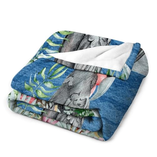 Couverture polaire Hello Summer en peluche motif perroquet 152x203cm - 4