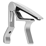 Elagon capo ST para guitarra (plateado) capo con disparador de rápida liberación para guitarra eléctrica, guitarra acústica, guitarra clásica, ukulele, banjo, mandolina, mandola, etc. ¡La cejilla estándar y de confianza que nunca te fallará!