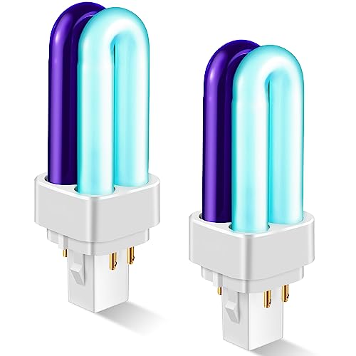 Qualirey 2 Pack 41050 7W Replacement Bulb Upgraded 2 Color Bug Zapper Bulbs Compatible with Dynatrap DT1050 DT1100 DT1250 1/2 Acre Mosquito UV Light Trap Replacement Bulb
