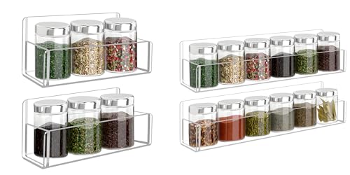 6inch and 9 inch Acrylic Spice Rack Wall Mount, Clear