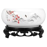 Alasum Hydroponik Pflanzgefäß Keramiktopf mit Sockel für Seerosen und...