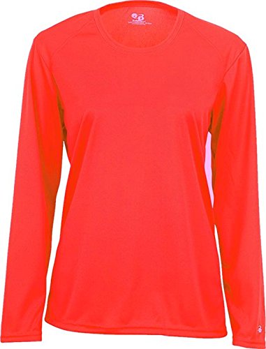 Badger Sports B-Core Ladies' L/S Tee Hot Coral X-Small